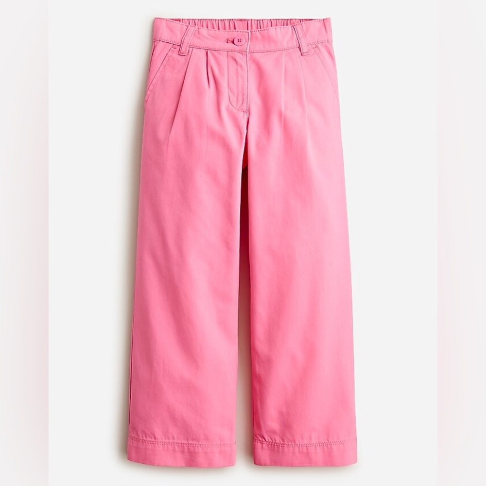 Crewcuts J. Crew Girls Pleated Chino Pant Wide Leg Cotton 6